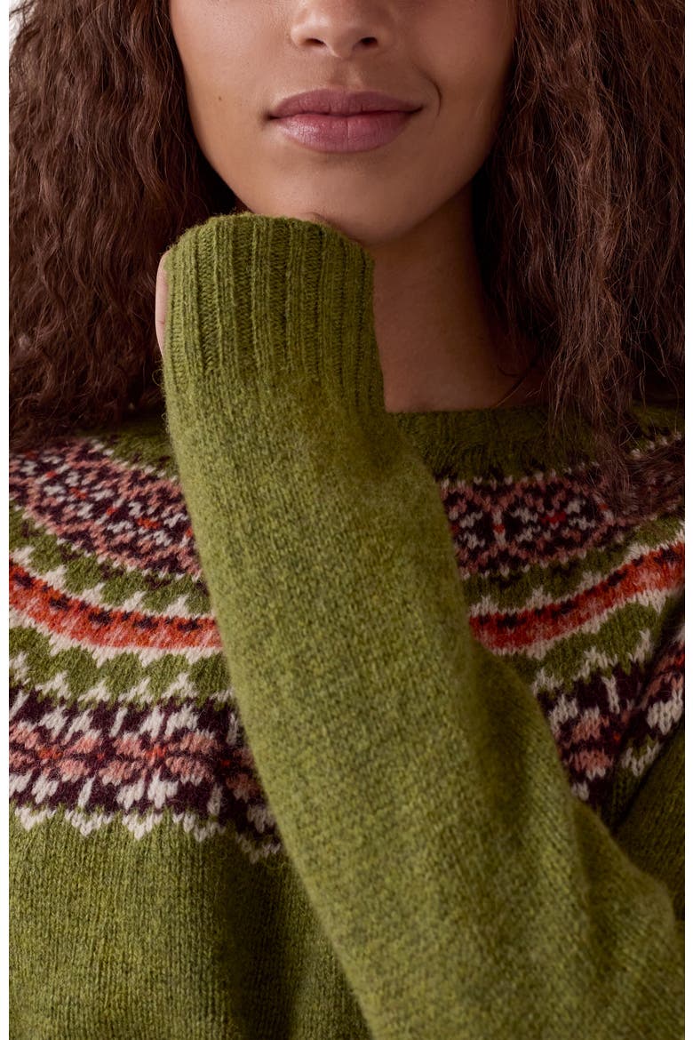 Highlands Crew Neck Sweater, Alternate, color, Clover Green