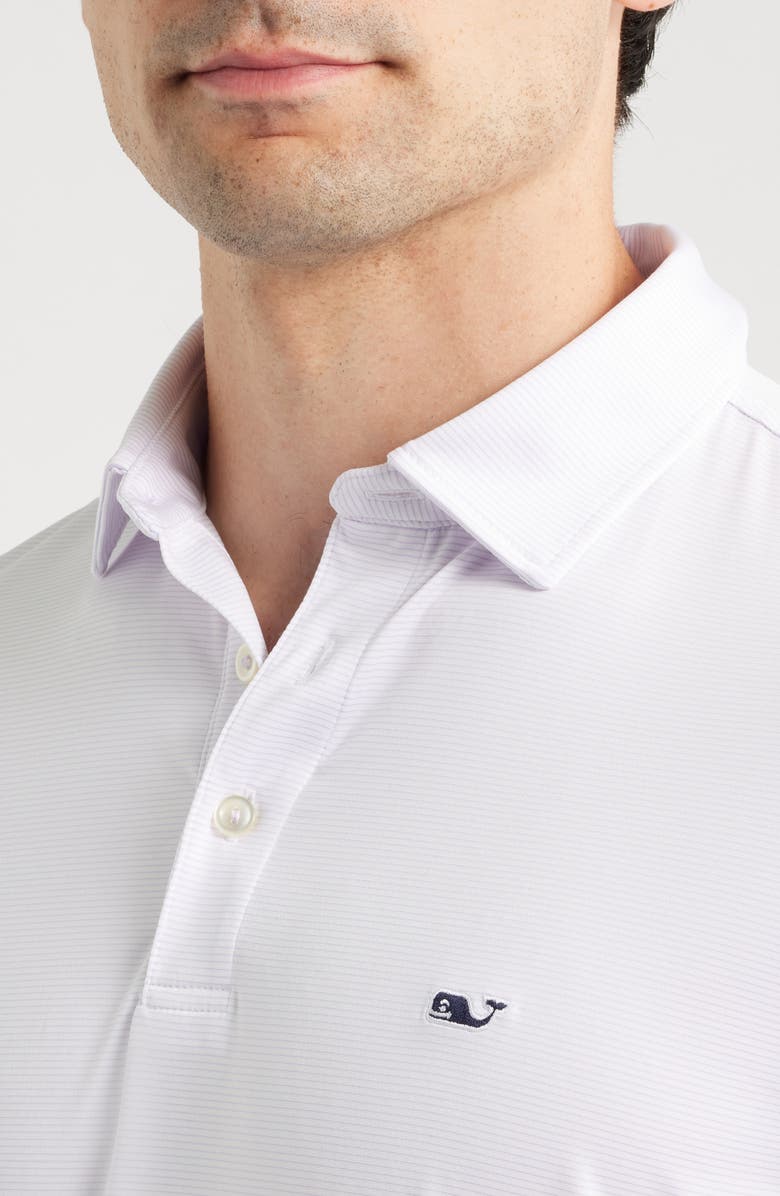vineyard vines St. Jean Stripe Sankaty Performance Polo, Alternate, color, White