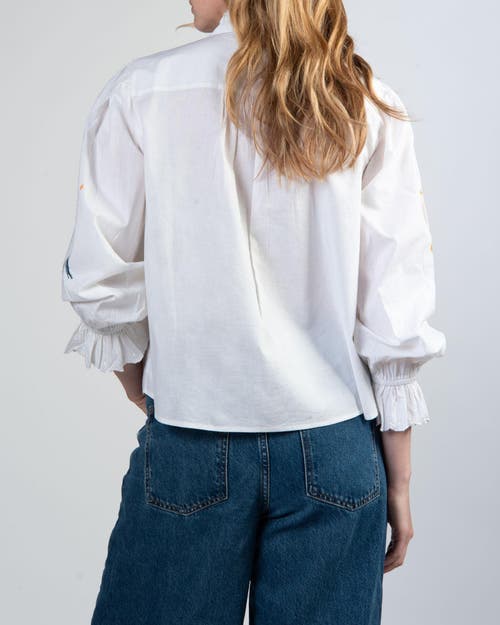 Cape Cove Clover Equestrian Blouse In White