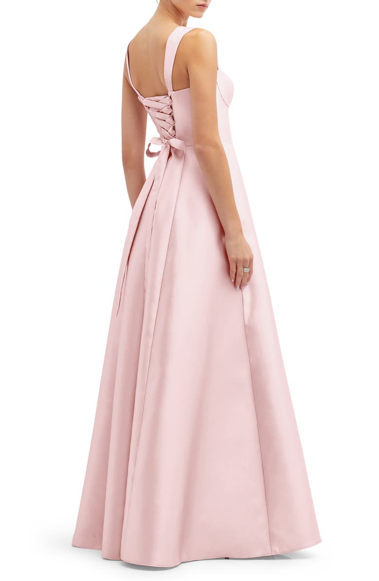 Alfred Sung Bustier Tie Back Gown, Alternate, color,