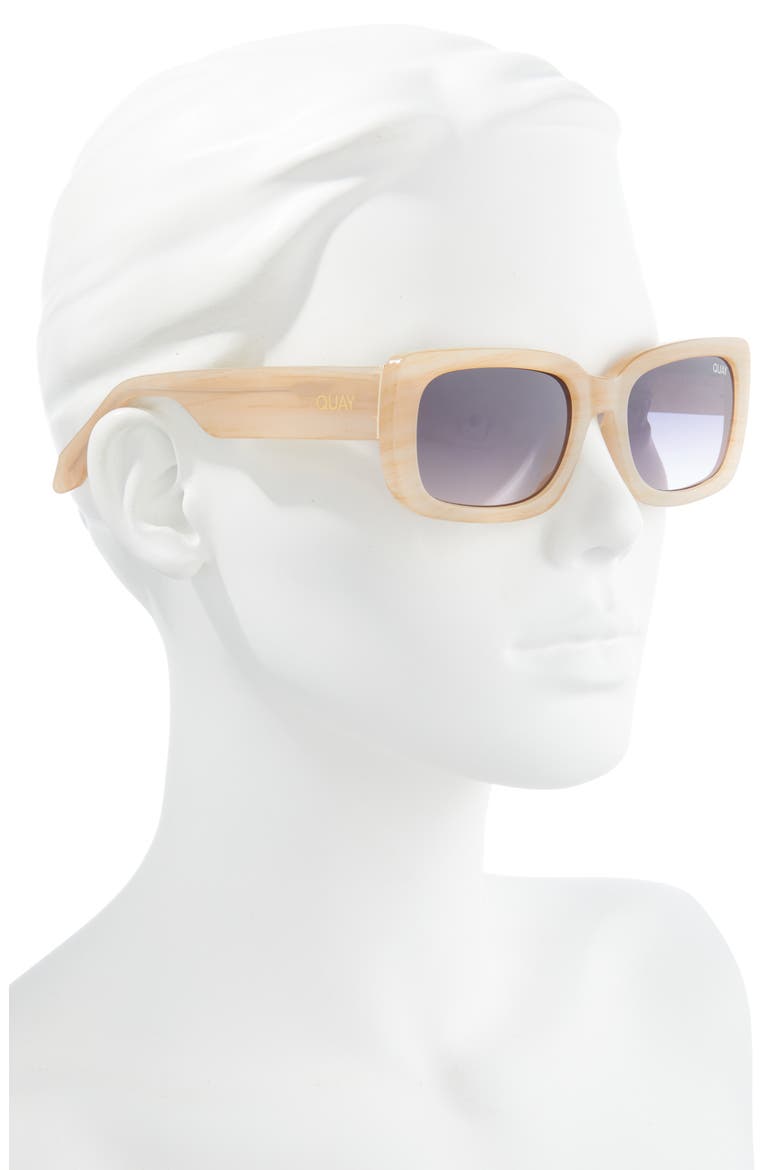 Yada Yada 55mm Rectangular Sunglasses, Alternate, color, IVORY / BROWN TO TAN
