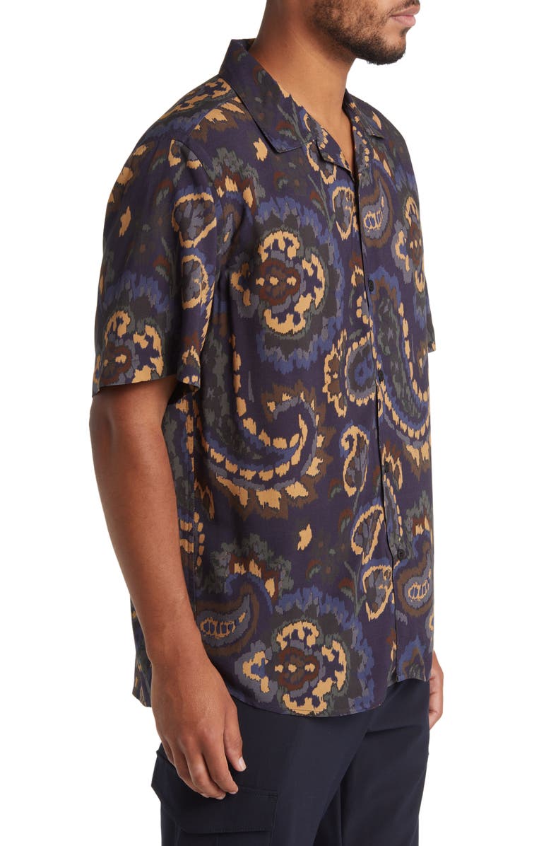 Wax London Didcot Oversize Paisley Short Sleeve Button-Up Shirt, Alternate, color,