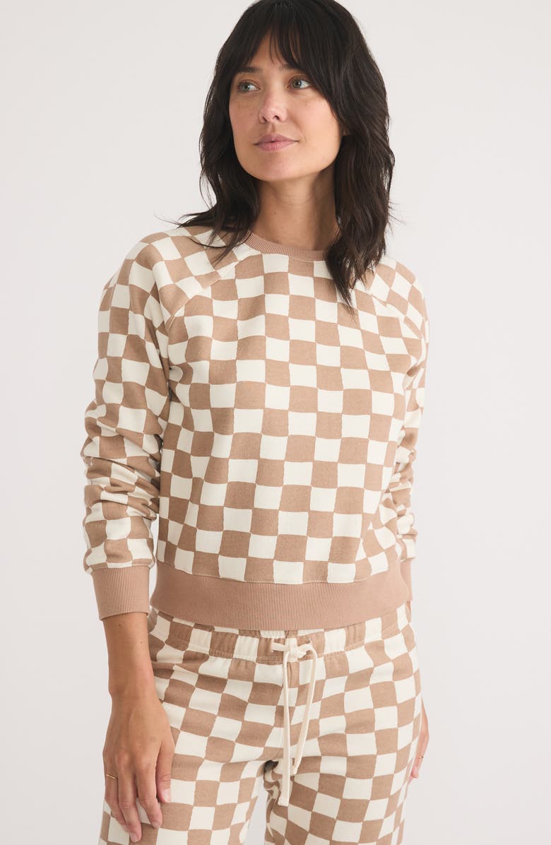 Marine Layer Anytime Check Raglan Sweatshirt, Alternate, color,