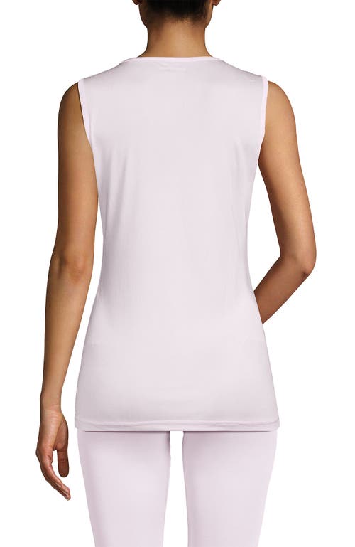 Lands' End Petite Silk Interlock Thermal Long Underwear Base Layer Tank Top In Pink