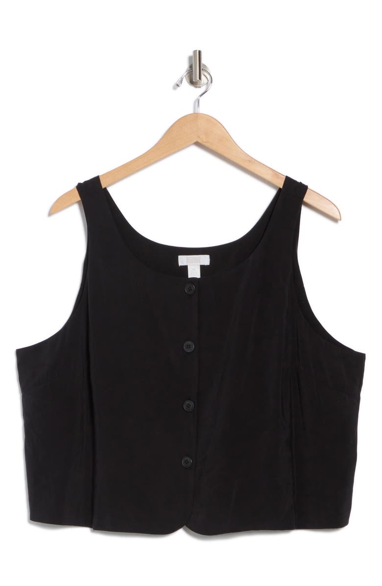 NORDSTROM RACK Button Front Vest Top, Alternate, color, Black