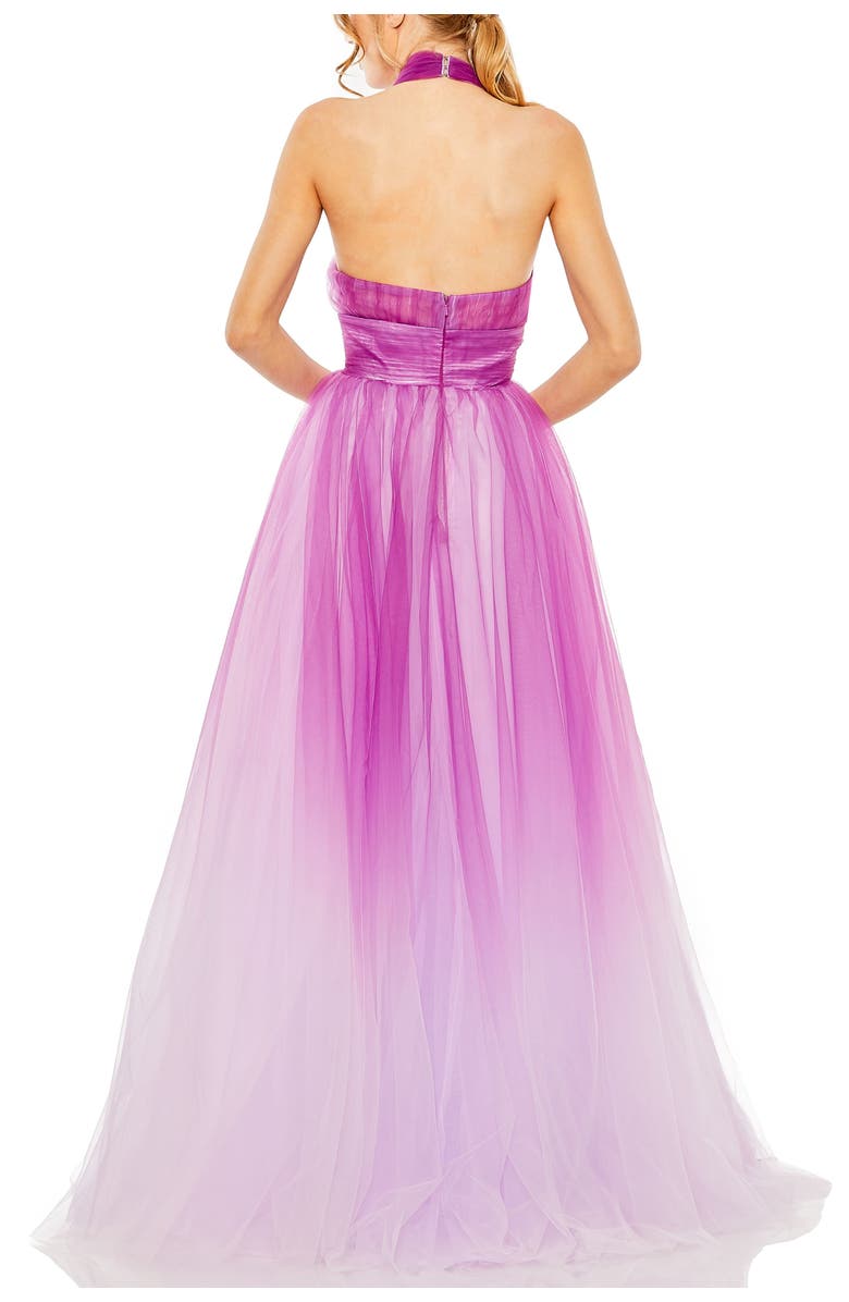 Mac Duggal Sleeveless Cross Front Tulle Dress, Alternate, color, Purple Ombre