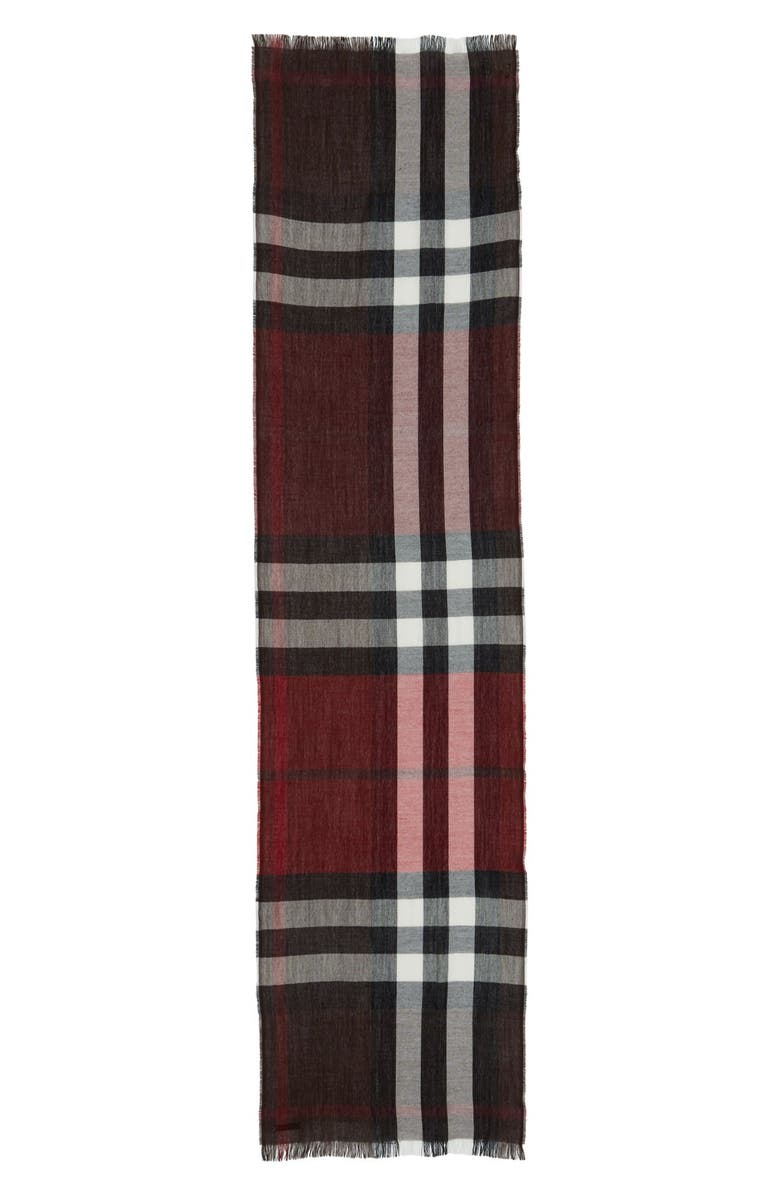 Burberry Check Wool & Cashmere Scarf, Alternate, color,