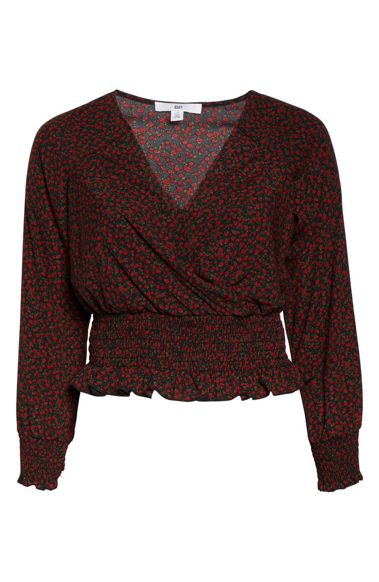 BP. Smocked Surplice Top, Alternate, color,