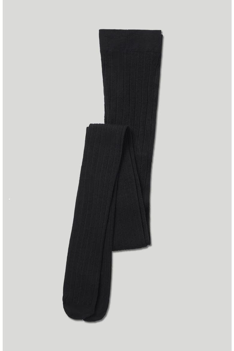 Freja Rib Wool Blend Tights, Alternate, color, BLACK