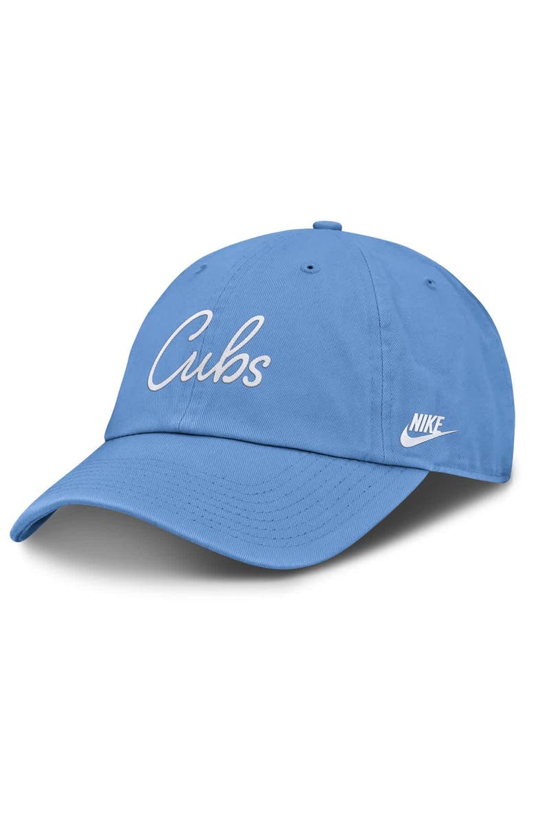 Nike Women's Nike Light Blue Chicago Cubs Cooperstown Club Script Adjustable Hat, Main, color,