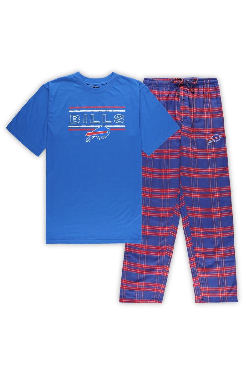 CONCEPTS SPORT Men's Concepts Sport Royal/Red Buffalo Bills Big & Tall Flannel Sleep Set, Alternate, color, 