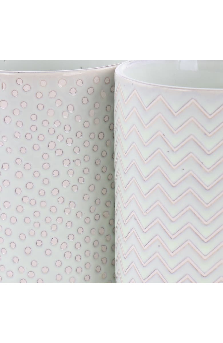 Laurie Gates Madrina 4 Piece 19 Ounce Stoneware Assorted Designs Mug Set, Alternate, color, Mint