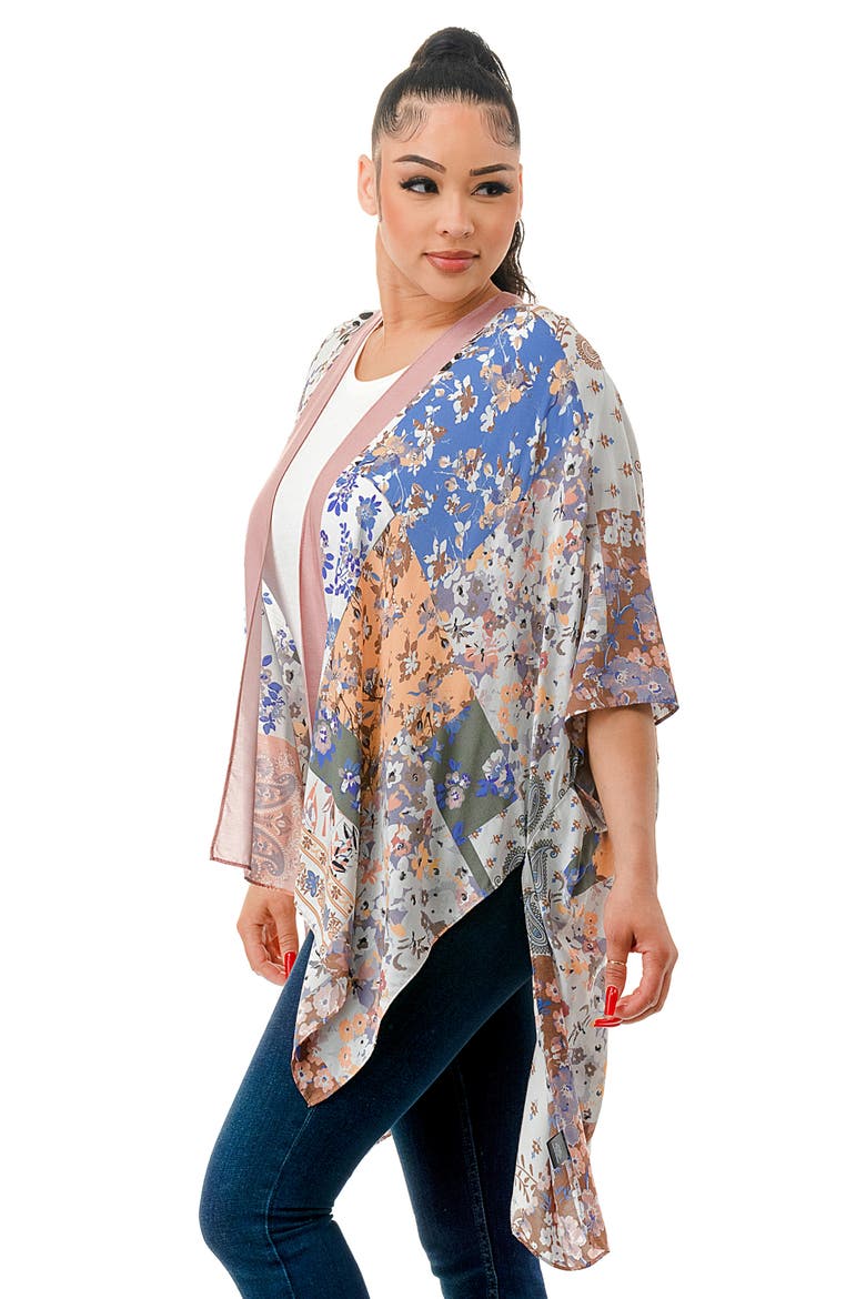 Floral Print Topper, Alternate, color, PINK