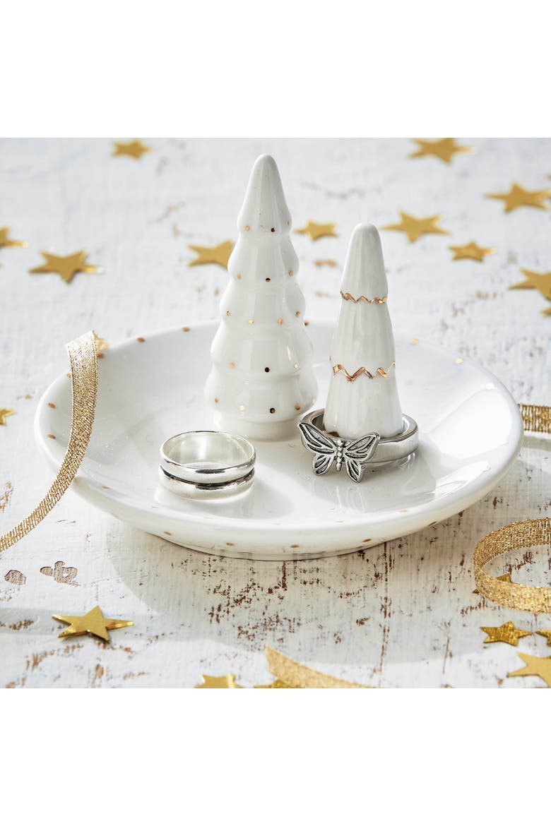 Starlight Ring Trinket Dish Decorative Ceramic Bowl Gold, Alternate, color, Gold