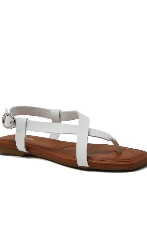 Double Strapped White Sandals main image 1