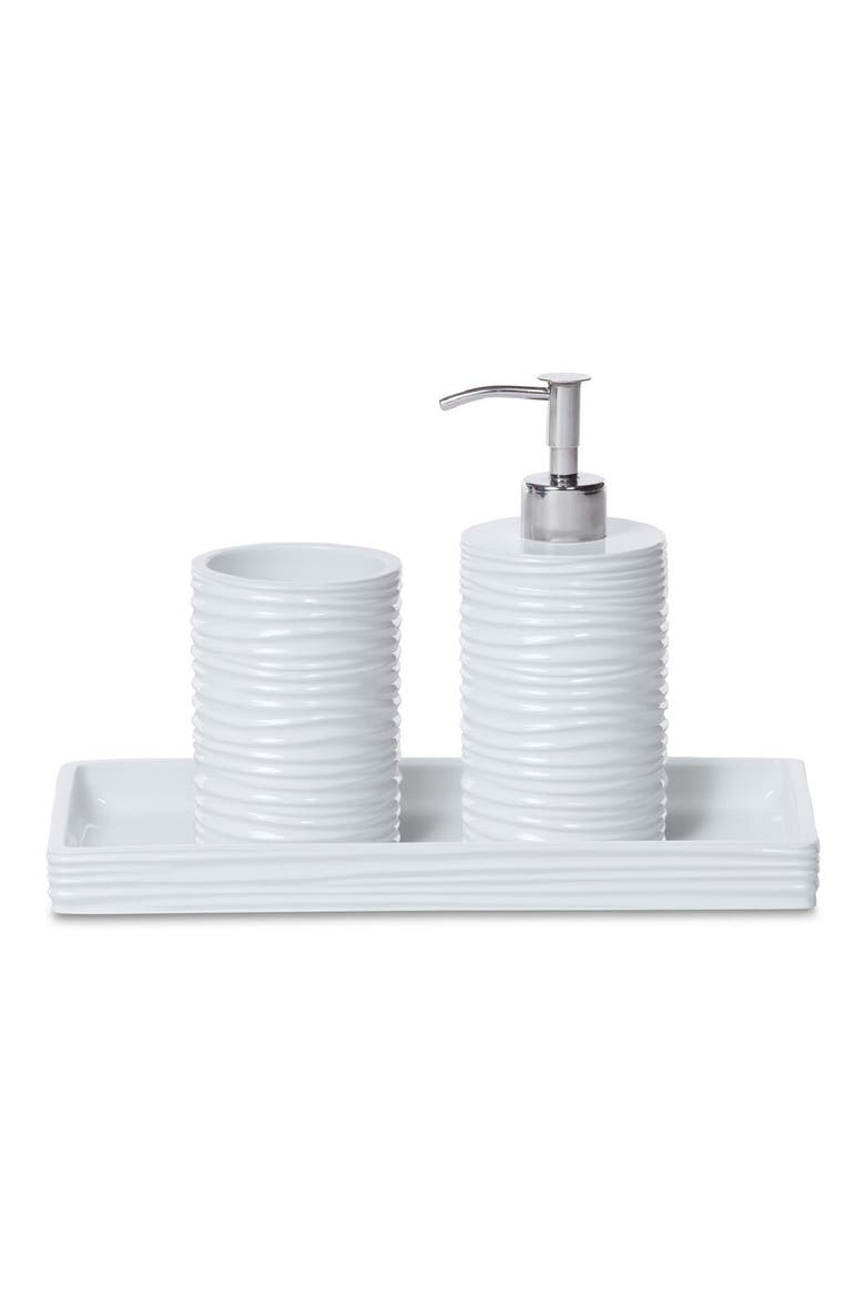 By the Sea 3-Piece Bathroom Accessories Set, Main, color, WHITE