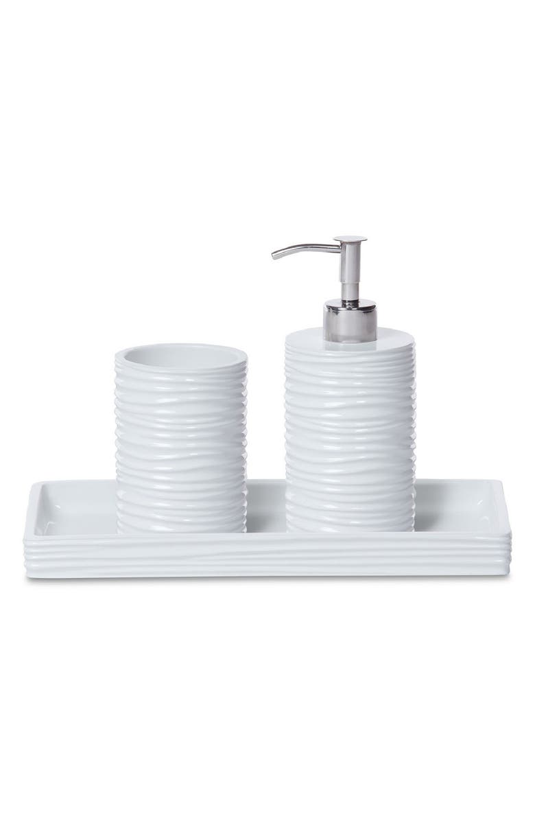 ROSELLI TRADING COMPANY By the Sea 3-Piece Bathroom Accessories Set, Main, color, White