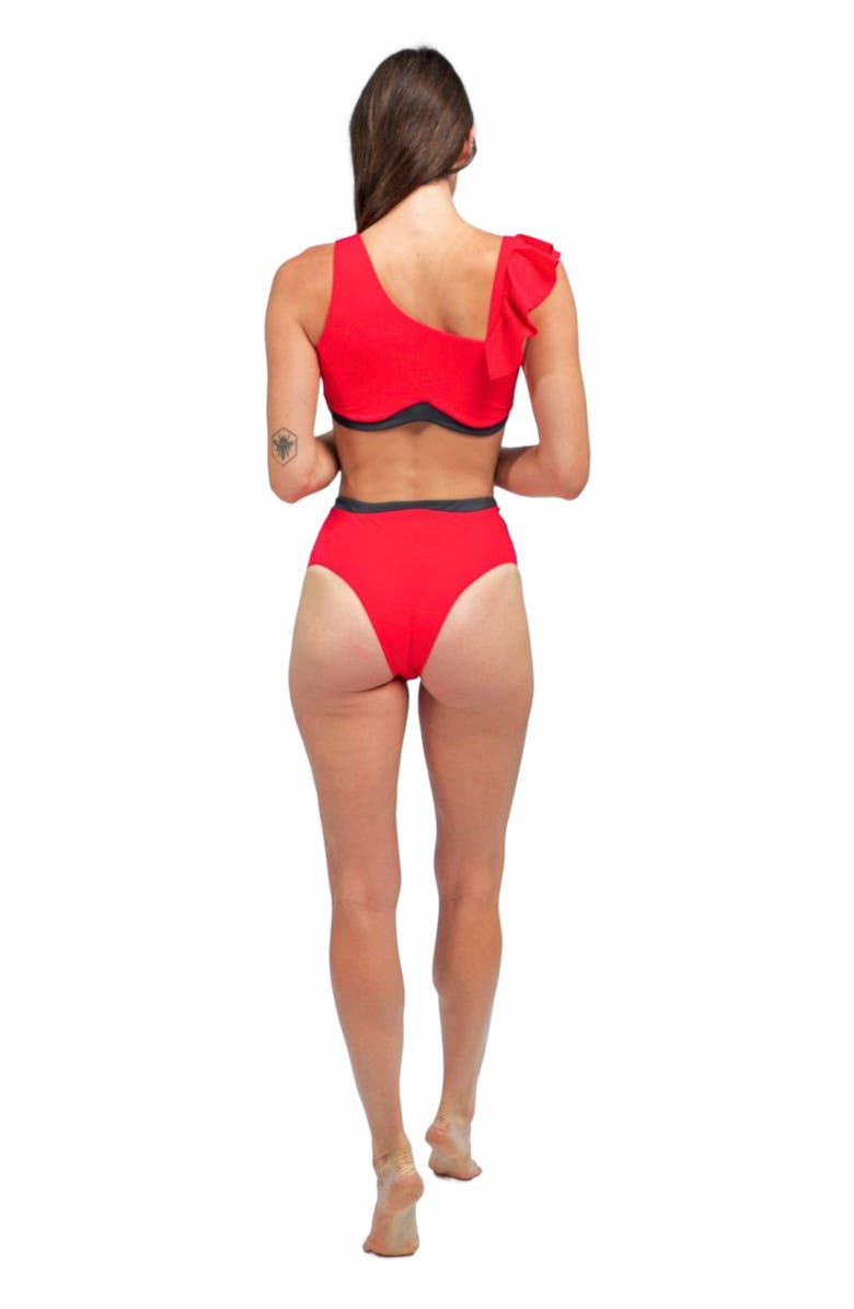 Mary Mercedes Rafaela Contouring Bikini Bottom, Alternate, color, Red