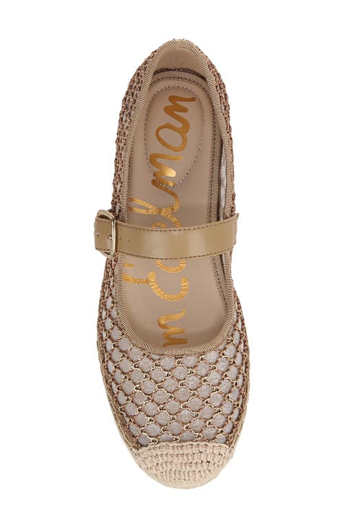 Sam Edelman Mackiemesh Mary Jane Platform Espadrille In Brushed Gold/cyprus Tan