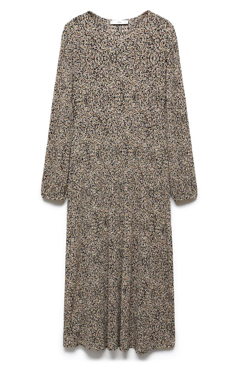 MANGO Floral Long Sleeve Midi Dress, Alternate, color, 