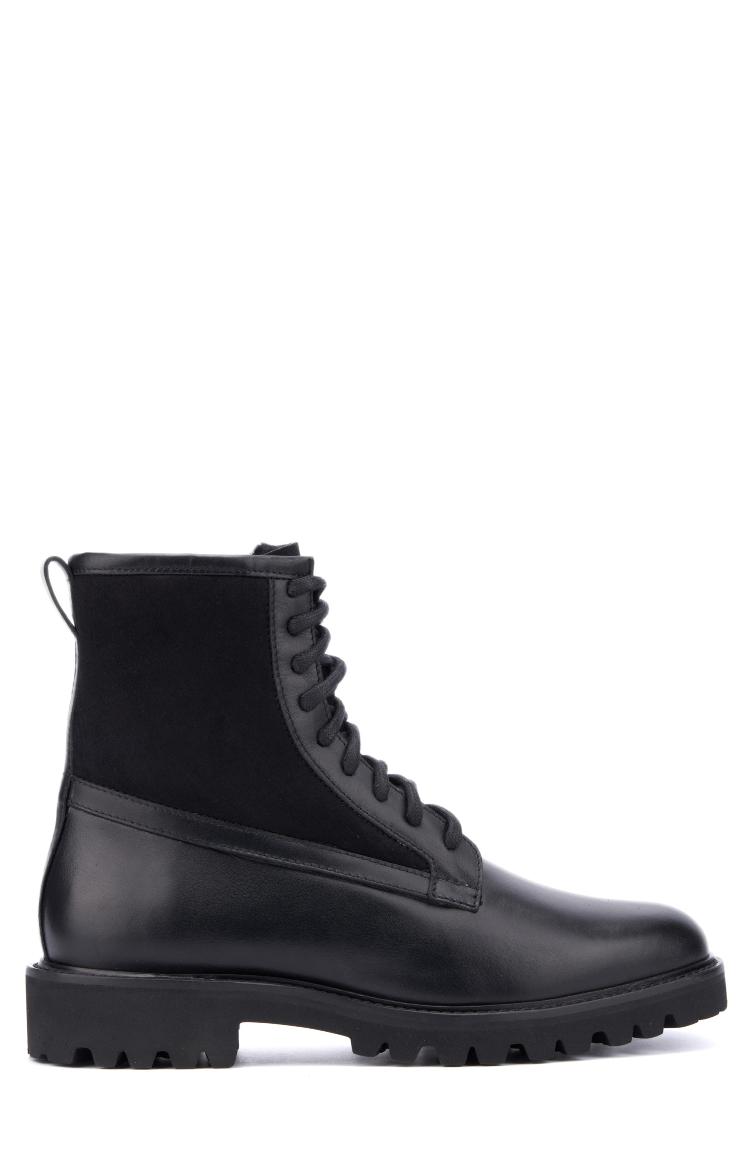 Aquatalia Gitano Genuine Shearling Lined Water Repellent Boot, Alternate, color, Black