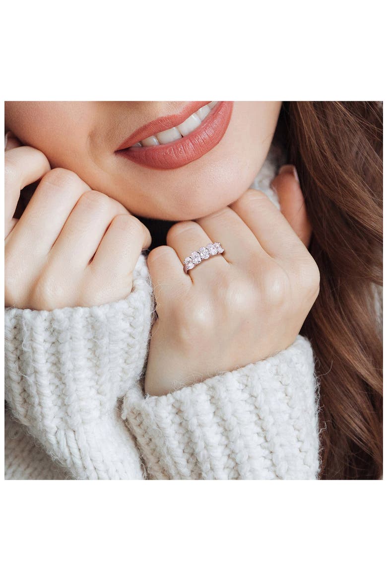 Oval Cut Lab Created Moissanite ring, Alternate, color, WHITE