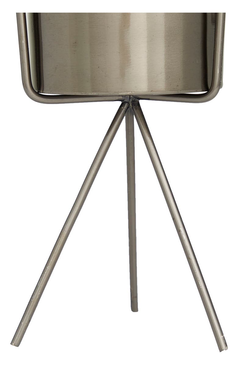 COSMO BY COSMOPOLITAN Dark Gray Metal Small Planter with Removable Stand - Set of 2, Alternate, color, Dark Grey