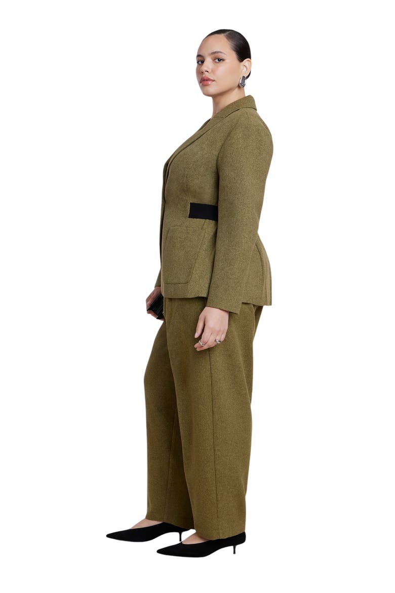 Cinched Elastic Waist Blazer (plus), Alternate, color, AVOCADO
