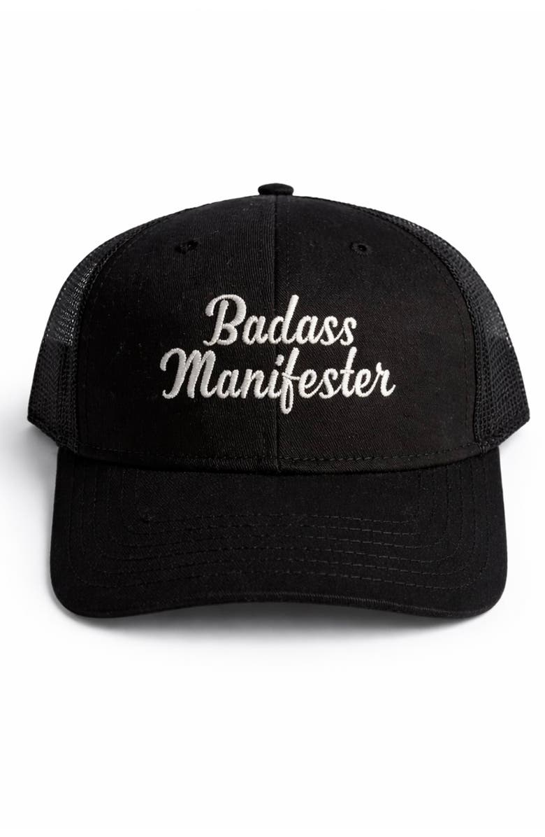 Conscious Ink Badass Manifester Eco Trucker + Ink, Main, color, Black