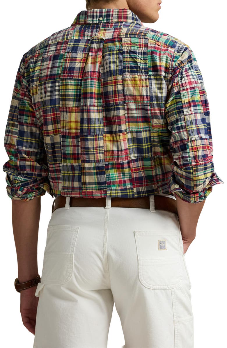 Polo Ralph Lauren Plaid Button-Down Shirt, Alternate, color, Madras Patchwork