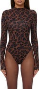 Naked Wardrobe Naked Snakeskin Print Long Sleeve Bodysuit