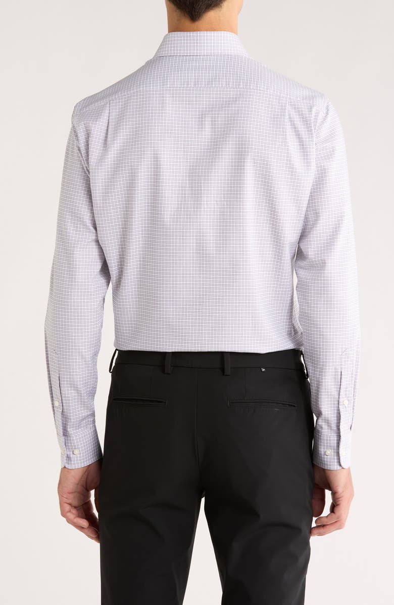 Nordstrom Trim Fit Check Premium Non Iron Cotton Dress Shirt, Alternate, color, Pink- Green Cline Plaid