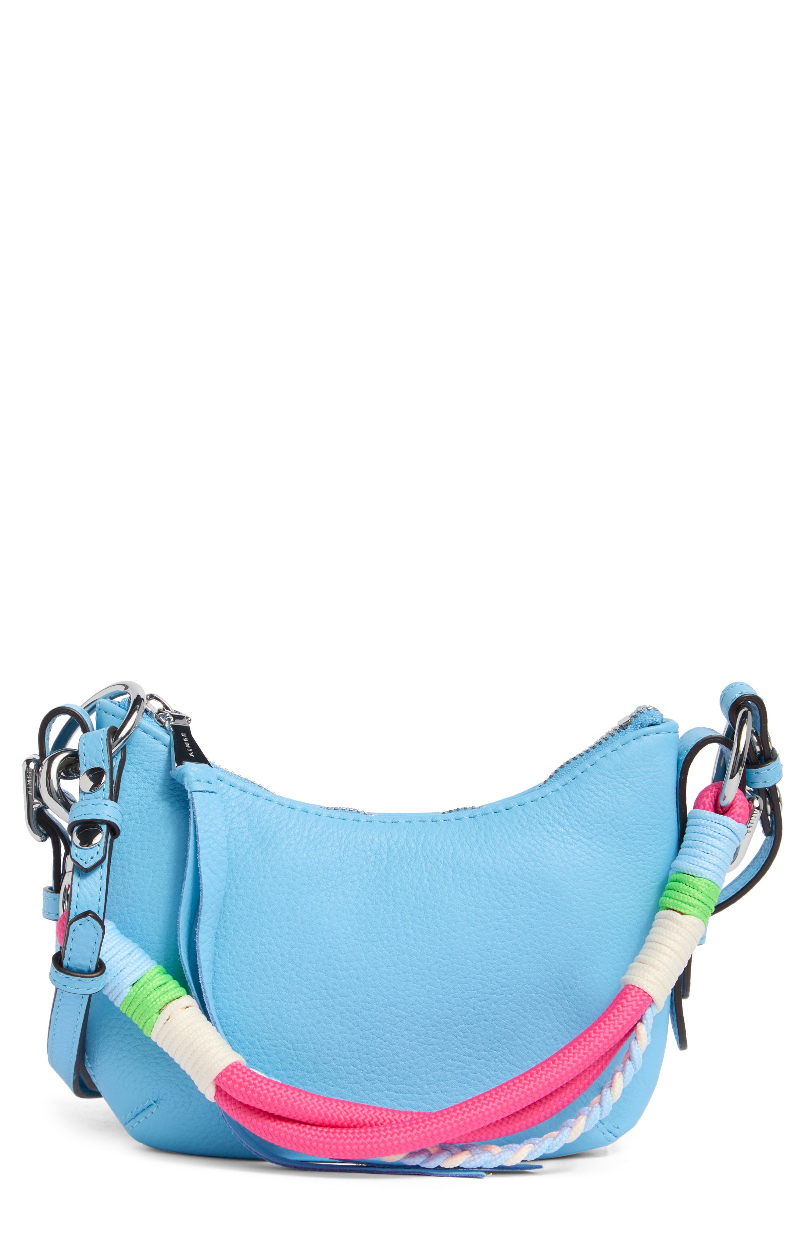Soho Mini Leather Shoulder Bag, Main, color, COASTAL BLUE