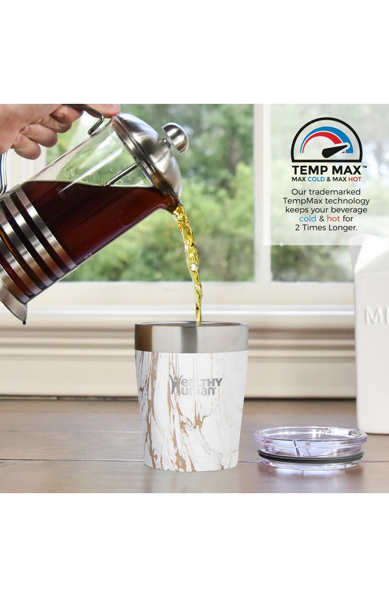 Healthy Human Stainless Steel Tumbler with Straw, Alternate, color, White