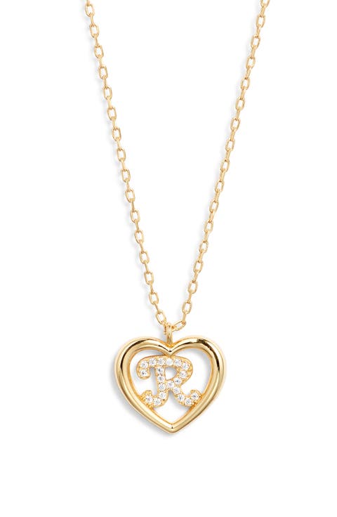 Heart Cubic Zirconia Initial Pendant Necklace