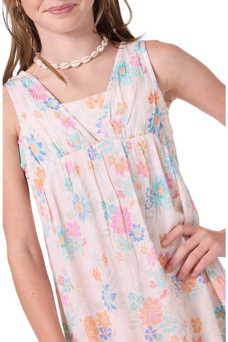 Kids' Leafy Floral Dress, Alternate, color, TAPIOCA