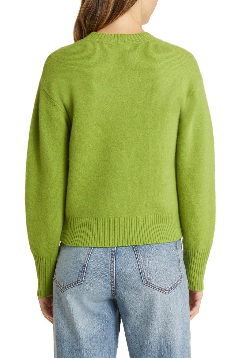 Wool & Cashmere Crewneck Sweater, Alternate, color, OLIVE BEAN