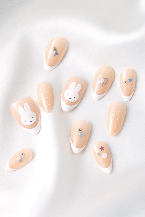 Never Have I Ever Fruity Miffy Almond Press On Nails In Beige