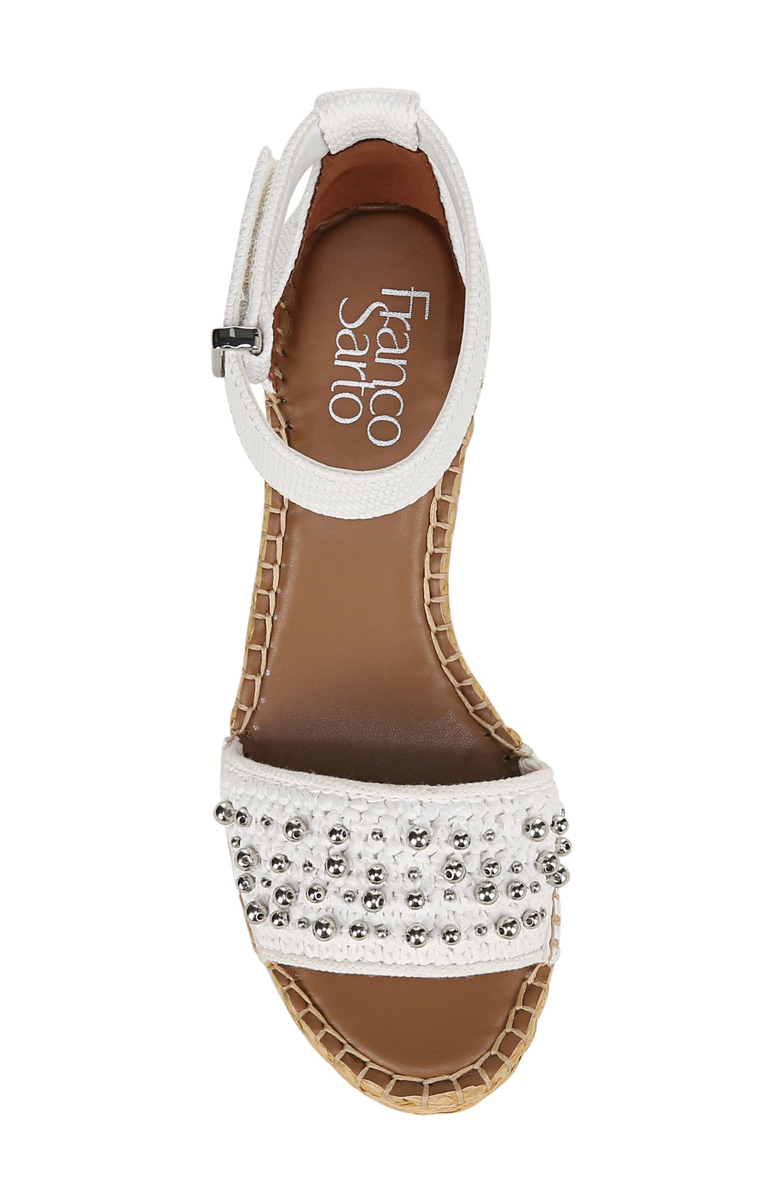 Clemens Ankle Strap Wedge Sandal, Alternate, color, BONE WHITE