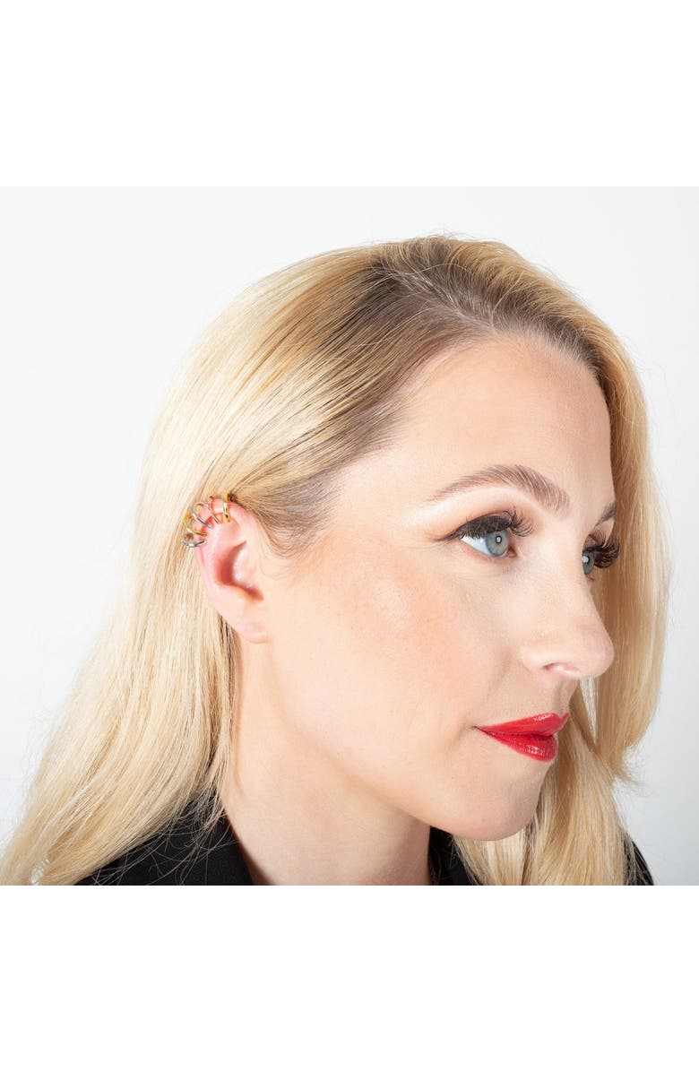 Lucy Quartermaine Waterfall High Ear Multi Colour Cuff, Alternate, color, Sterling Silver