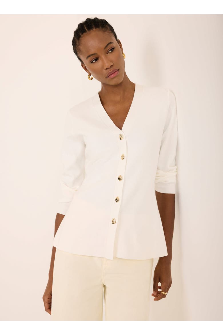 V Neck Longline Cardigan, Alternate, color, Ivory