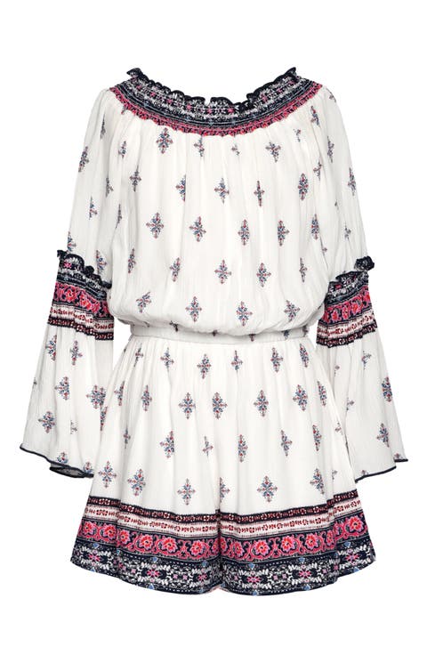 Kids' Border Print Romper