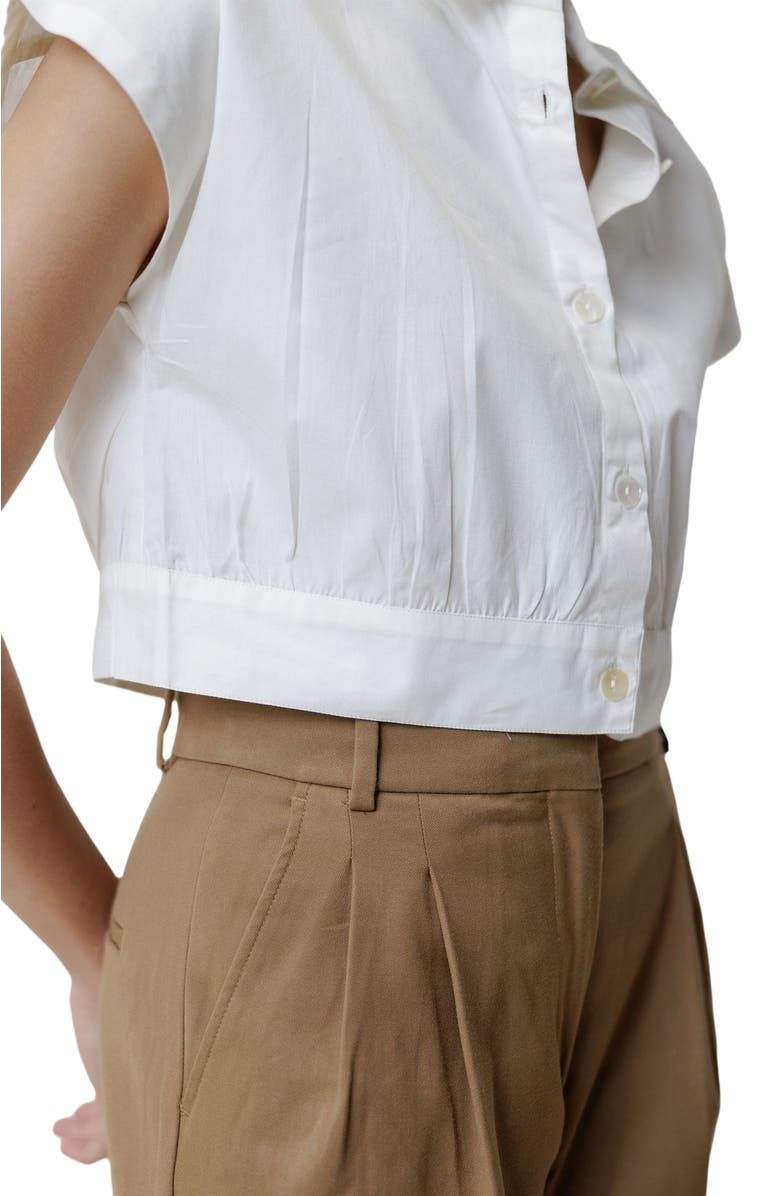 Reistor Oversized Crop Shirt, Alternate, color, Shell Off-White