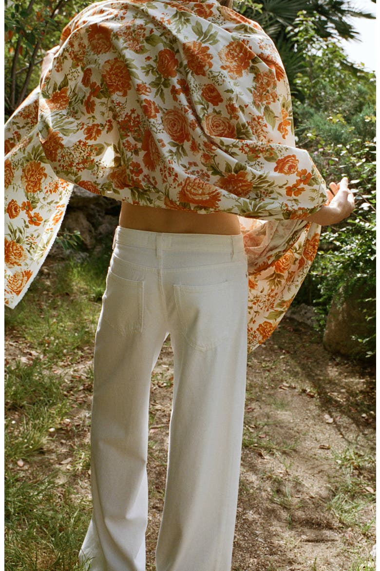 Low Rise Wide Leg Jeans, Alternate, color, WHITE