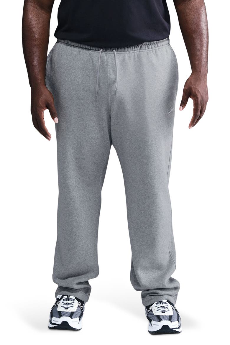 Club Open Hem Fleece Pants, Main, color, DARK GREY HEATHER