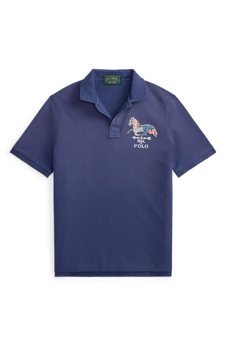Polo Ralph Lauren Classic Fit Horse Appliqué Polo Shirt, Alternate, color, Light Navy