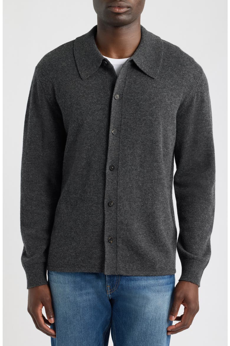 Boiled Wool Shirt Sweater, Alternate, color, DARK GREY