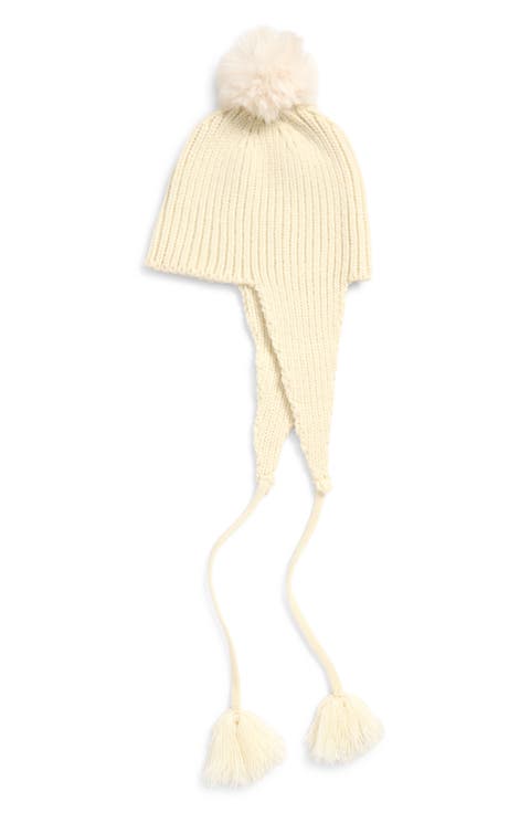 Faux Fur Pom Hat With Ear Flaps