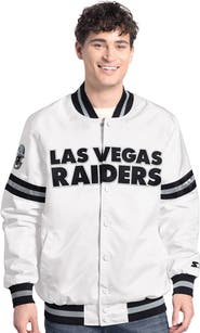 STARTER Men's Starter White Las Vegas Raiders Scout Full-Snap Varsity Jacket