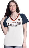 G-III 4HER BY CARL BANKS Women's G-III 4Her by Carl Banks  White/Navy Houston Astros Ball Park Raglan V-Neck T-Shirt